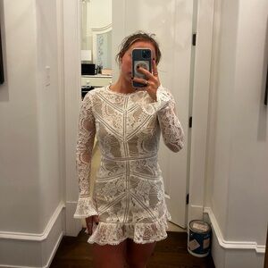 Tobi white lace mini dress